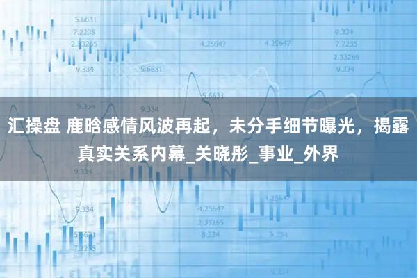 汇操盘 鹿晗感情风波再起，未分手细节曝光，揭露真实关系内幕_关晓彤_事业_外界